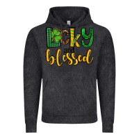 Vintage Black St. Patrick's Lucky and blessed Vintage Hoodie - OliviaCreatesArt