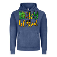 Vintage Denim St. Patrick's Lucky and blessed Vintage Hoodie - OliviaCreatesArt