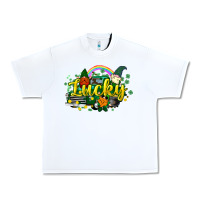 White lucky gnomes truck St. Patrick's Urban Heavy Tee - HowdyJamesFarm