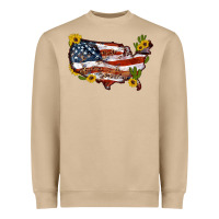 Mushroom usa map with sunflower and cactus Heavyweight Sweatshirt - Artiststas