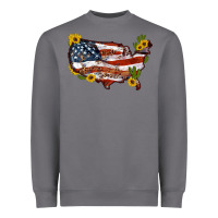 Storm usa map with sunflower and cactus Heavyweight Sweatshirt - Artiststas