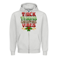Dove Grey thick thighs christmas vibes Zipper Hoodie - BarkalooDesign