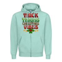 Seafoam thick thighs christmas vibes Zipper Hoodie - BarkalooDesign