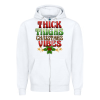 White thick thighs christmas vibes Zipper Hoodie - BarkalooDesign