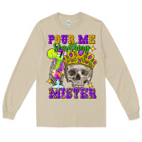 Mushroom Skull pour me something mister Long Sleeve Tee - FaDigitalArtStudio