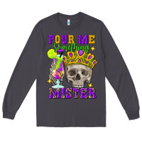 Smoke Skull pour me something mister Long Sleeve Tee - FaDigitalArtStudio