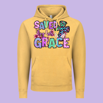 Easter Day Saved By His Grace Vintage Hoodie Designed By Oliviacreatesart
