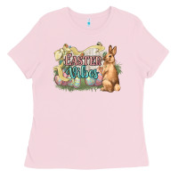 Bubblegum Pink Easter vibes Easter Day Ladies Tee - HowdyJamesFarm