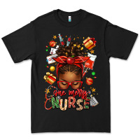 Black one merry nurse afro messy bun Premium Tee - texasbilliewilder
