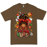 Cacao one merry nurse afro messy bun Premium Tee - texasbilliewilder