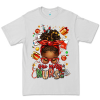 One Merry Nurse Afro Messy Bun Premium Tee | Teevron