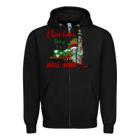 Black christmas time in new york Zipper Hoodie - BarkalooDesign