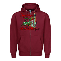 Burgundy christmas time in new york Zipper Hoodie - BarkalooDesign