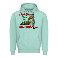 Seafoam christmas time in new york Zipper Hoodie - BarkalooDesign