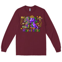 Burgundy Dragon my first Mardi Gras Long Sleeve Tee - FaDigitalArtStudio
