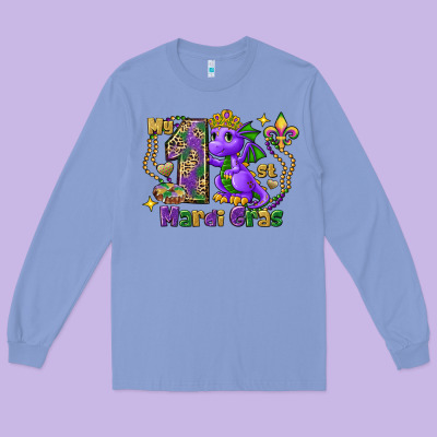 Dragon My First Mardi Gras Long Sleeve Tee Designed By Fadigitalartstudio