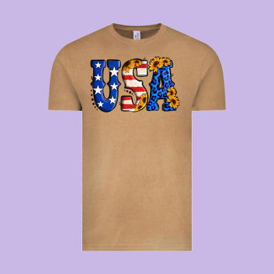 Usa Western Font Vintage Tee Designed By Jasminsmagicworld