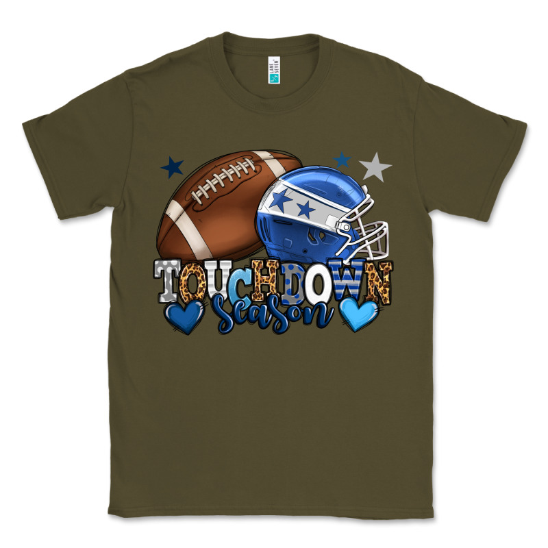 Touchdown Season American Football Blue Team Color Classic Tee by HowdyJamesFarm | Teevron