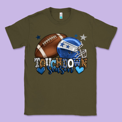 Touchdown Season American Football Blue Team Color Classic Tee Designed By Howdyjamesfarm