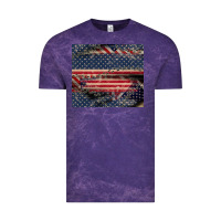 Cloud Purple American flag stitches Vintage Tee - CowGirlArtShop