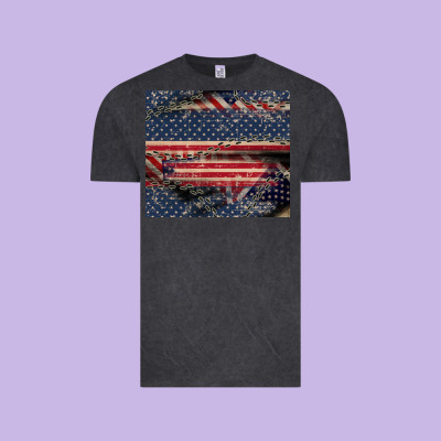 American Flag Stitches Vintage Tee Designed By Cowgirlartshop