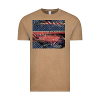 Vintage Coffee American flag stitches Vintage Tee - CowGirlArtShop