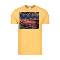 Vintage Mustard American flag stitches Vintage Tee - CowGirlArtShop