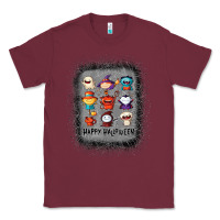 Burgundy halloween funny set ghost mummy witch vampire and pumpkin t shirt Classic Tee - maiPhamDesign
