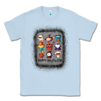 Dusty Blue halloween funny set ghost mummy witch vampire and pumpkin t shirt Classic Tee - maiPhamDesign