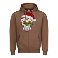 Chestnut sugar skull  christmas Zipper Hoodie - BarkalooDesign