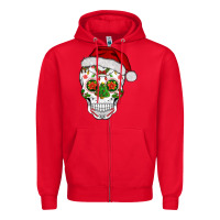Red sugar skull  christmas Zipper Hoodie - BarkalooDesign