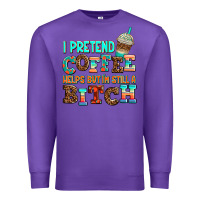 Purple ı pretend coffee helps but ı am still a bitch Premium Sweatshirt - AdoDesignShop