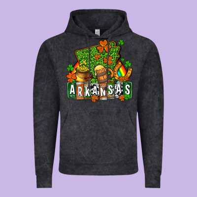 St. Patrick's Arkansas Vintage Hoodie Designed By Oliviacreatesart