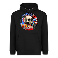 Black police skull and police equipment Heavyweight Hoodie - AdoDesignShop