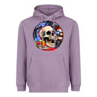 Lavender police skull and police equipment Heavyweight Hoodie - AdoDesignShop