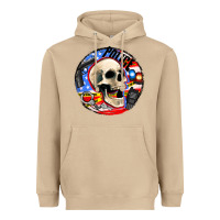 Police Skull And Police Equipment Heavyweight Hoodie | Teevron
