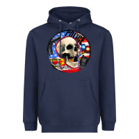 Navy police skull and police equipment Heavyweight Hoodie - AdoDesignShop