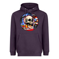 Plum police skull and police equipment Heavyweight Hoodie - AdoDesignShop