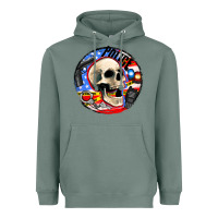 Sage police skull and police equipment Heavyweight Hoodie - AdoDesignShop
