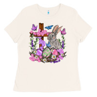Bone Easter eggs and Bunny with Cross Easter Day Ladies Tee - HowdyJamesFarm