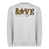Camouflage Military Boots Love Heavyweight Sweatshirt | Teevron