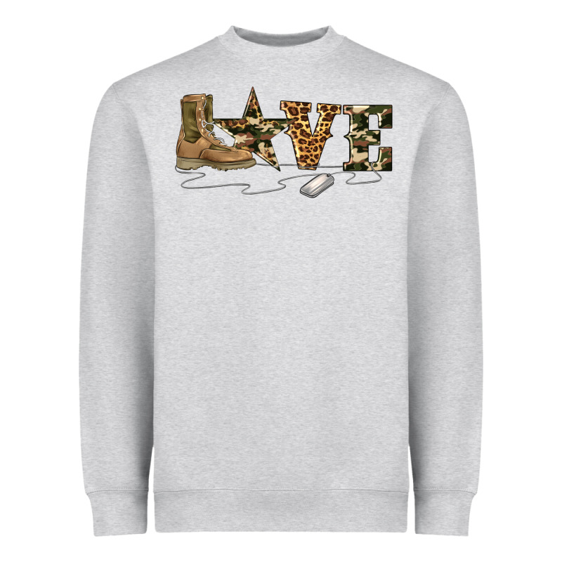 Camouflage Military Boots Love Heavyweight Sweatshirt by Artiststas | Teevron
