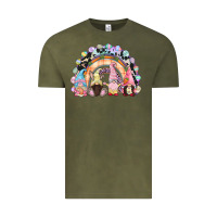 Vintage Olive Easter Day rainbow gnomes Vintage Tee - CowGirlArtShop