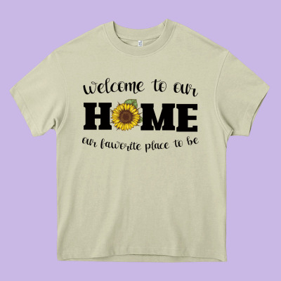 Welcome To Our Home Sunflower Heavy Core Tee Designed By Bettercallsaul