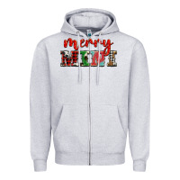 Heather Grey christmas merry mini Zipper Hoodie - BarkalooDesign