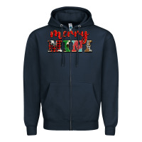 Navy christmas merry mini Zipper Hoodie - BarkalooDesign