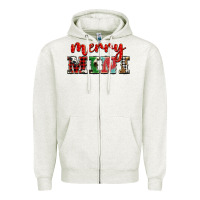 Oatmeal Heather christmas merry mini Zipper Hoodie - BarkalooDesign