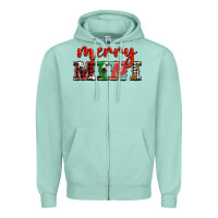 Seafoam christmas merry mini Zipper Hoodie - BarkalooDesign
