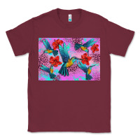 Burgundy Flower Hummingbird Classic Tee - Artiststas