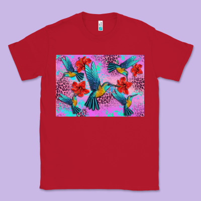Flower Hummingbird Classic Tee Designed By Artiststas